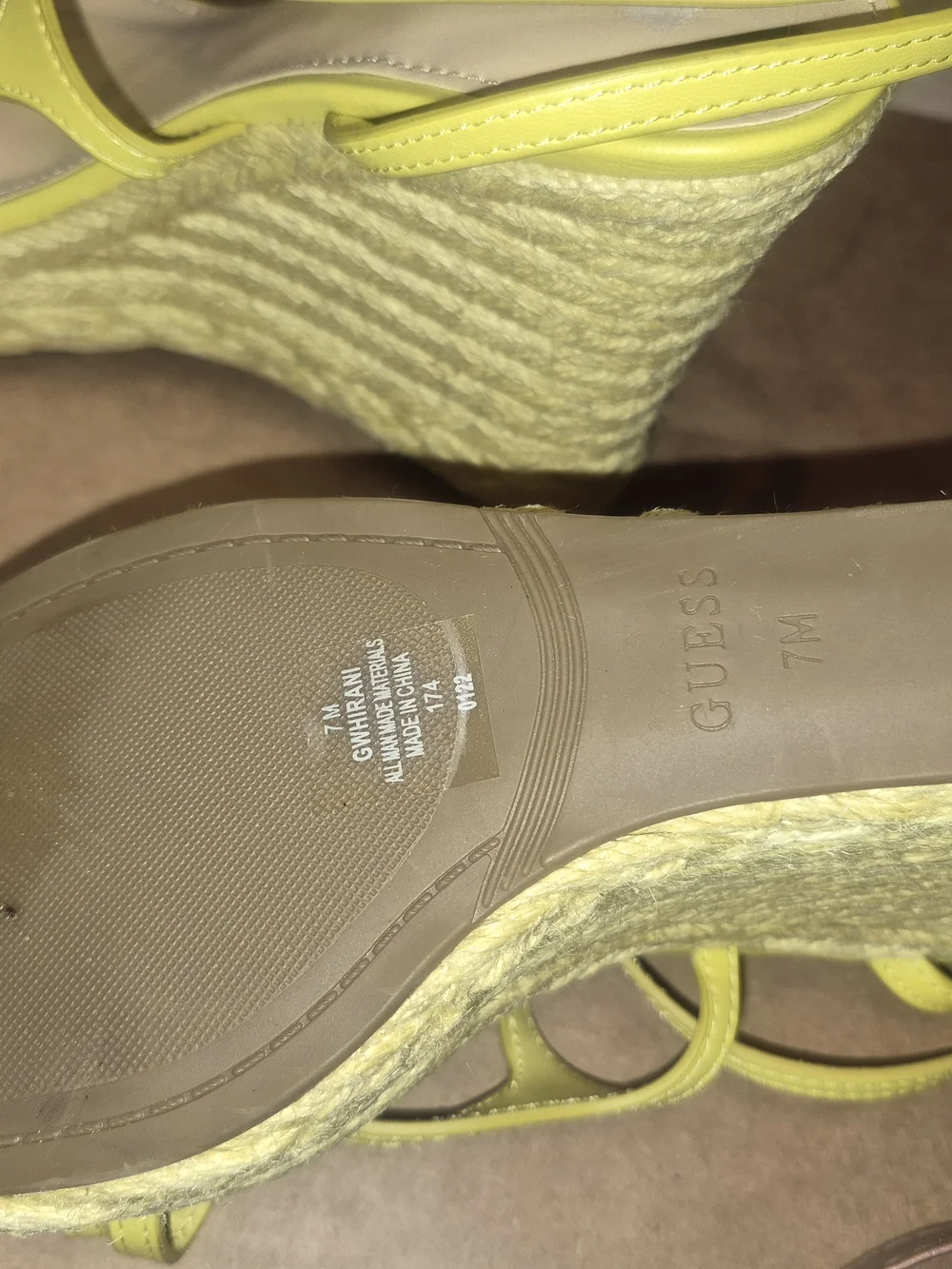 Guess Neon Yellow Strappy Wrap Sandals